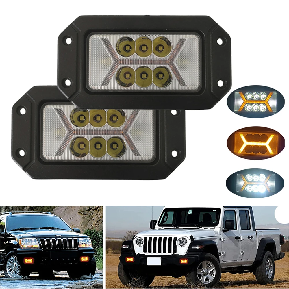 

6inch Flush Mount LED Cubes Work Light Bar Offroad 12V 24V Spot Flood LED Fog Light for Car Truck 4x4 Atv driving LED Headlights