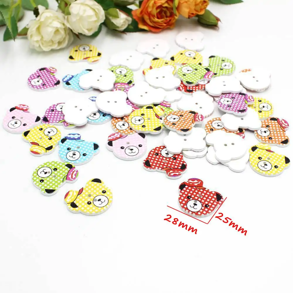 50Pcs/pack Bear buttons 2 Holes Decorative Apparel Handmade Accessories Wooden Buttons artesanato material buttons
50Pcs/pack Bear buttons 2 Holes Decorative Apparel Handmade Accessories Wooden Buttons artesanato material buttons