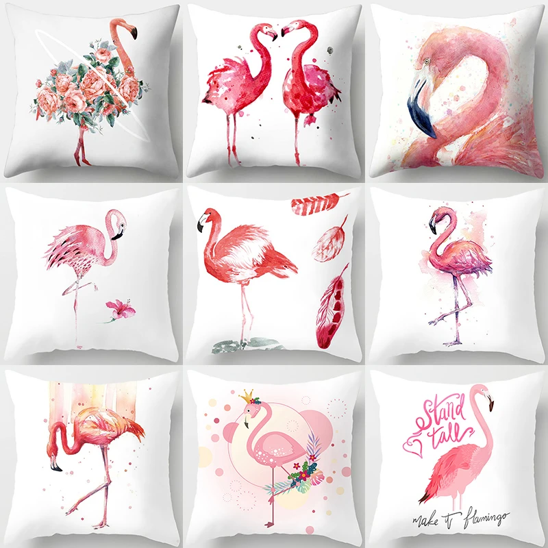 

Flamingo Print Polyester Pillows Case Hot Bohemian Decorative Geometric Throw Pillows Sofa Couch Cover 45x45 Home Decor 40517P