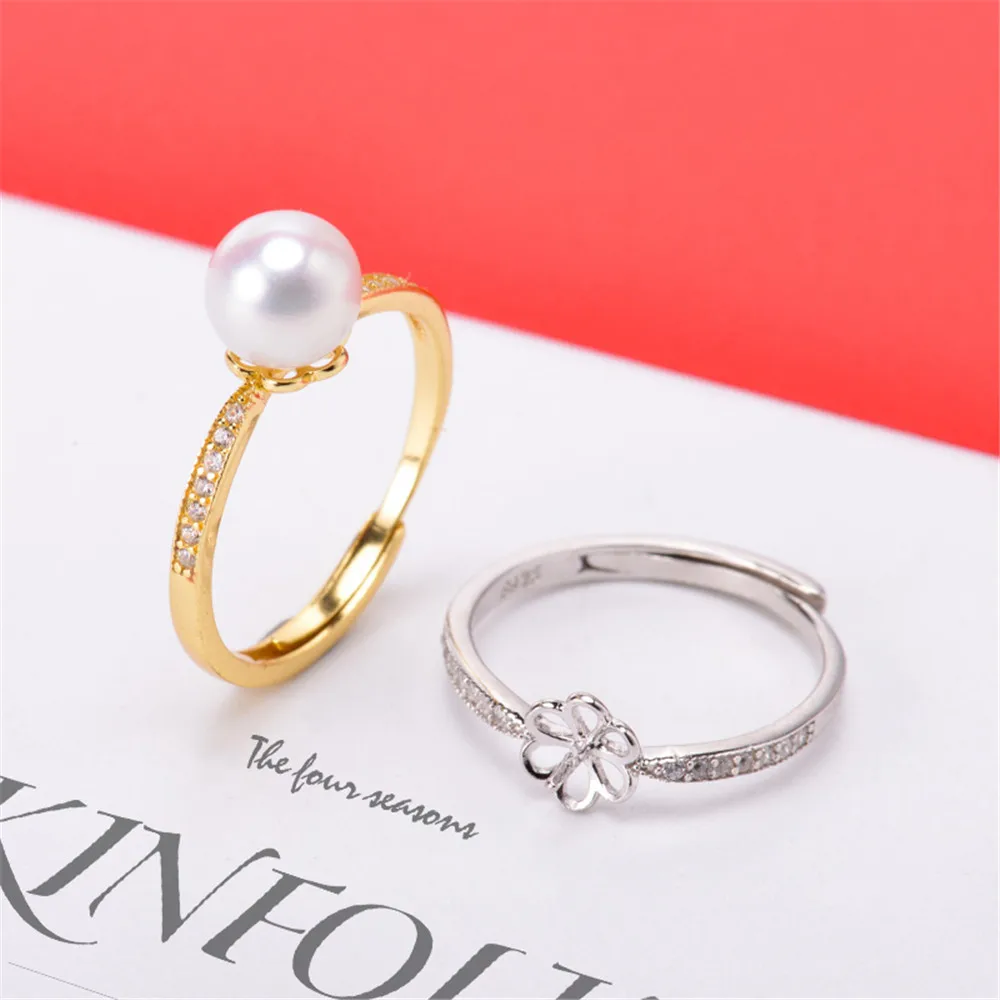 DIY Pearl Ring Accessories Empty Holder S925 Sterling Silver Natural Pearl Ring Holder Simple Style Suitable for 5-6mm Beads
DIY Pearl Ring Accessories Empty Holder S925 Sterling Silver Natural Pearl Ring Holder Simple Style Suitable for 5-6mm Beads
