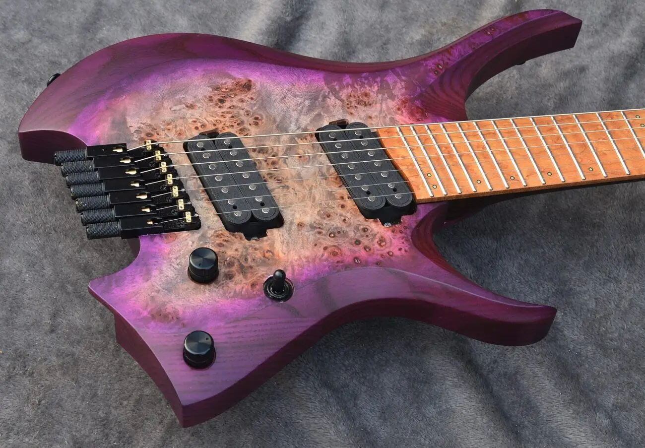 (this link only for custom 6 strings,not 7 strings )New 7 Strings Headless Electric Guitar Purple Burst Roasted Wenge Neck
(this link only for custom 6 strings,not 7 strings )New 7 Strings Headless Electric Guitar Purple Burst Roasted Wenge Neck