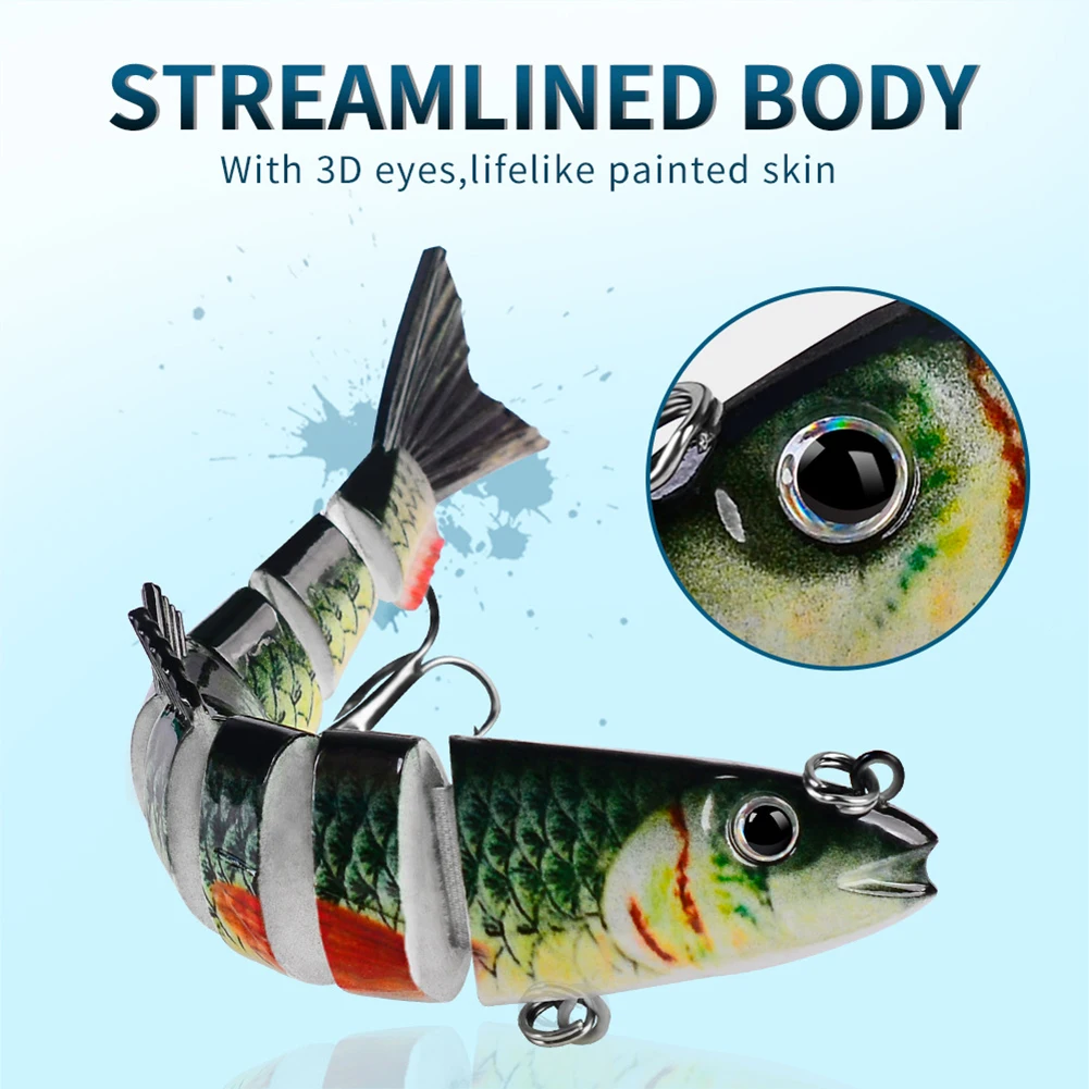 12.5cm/21.5g 8-Section Fishing Lure Bait Multi Segmented Fish Sank Hard Bait Artificial Hard Baits Crap Bass Pike Treble Hook
12.5cm/21.5g 8-Section Fishing Lure Bait Multi Segmented Fish Sank Hard Bait Artificial Hard Baits Crap Bass Pike Treble Hook