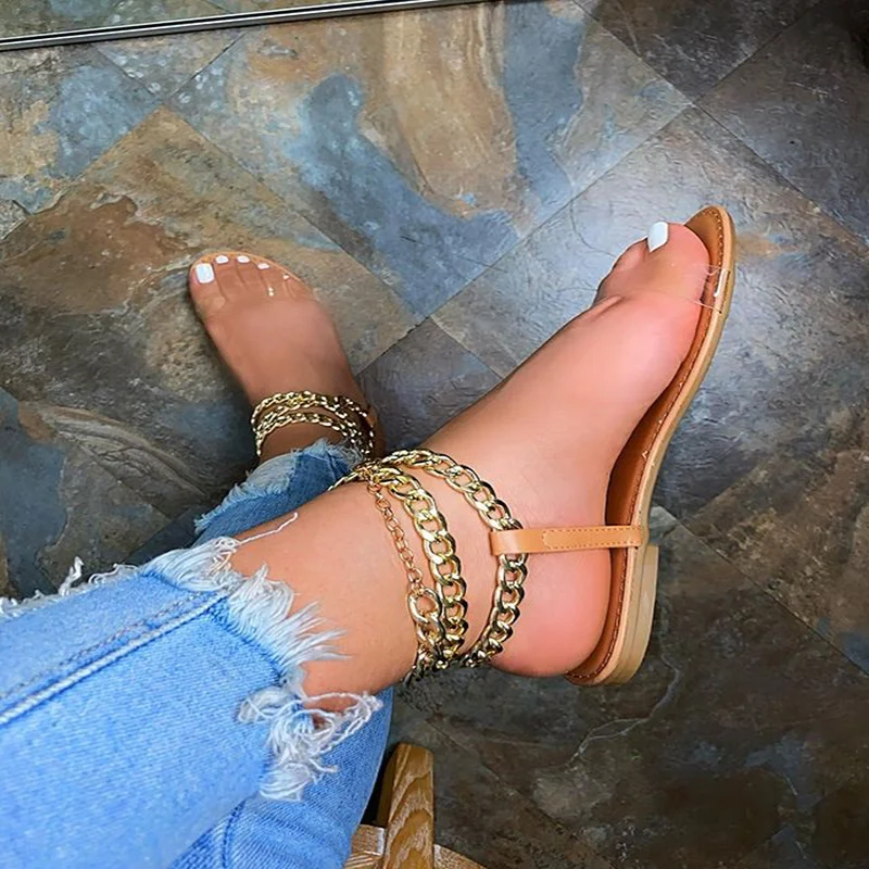 2023 Summer New Style Flat Sandals Fashion Solid Color Chain Open Toe Outdoor Women's Shoes Plus Size 43
2023 Summer New Style Flat Sandals Fashion Solid Color Chain Open Toe Outdoor Women's Shoes Plus Size 43