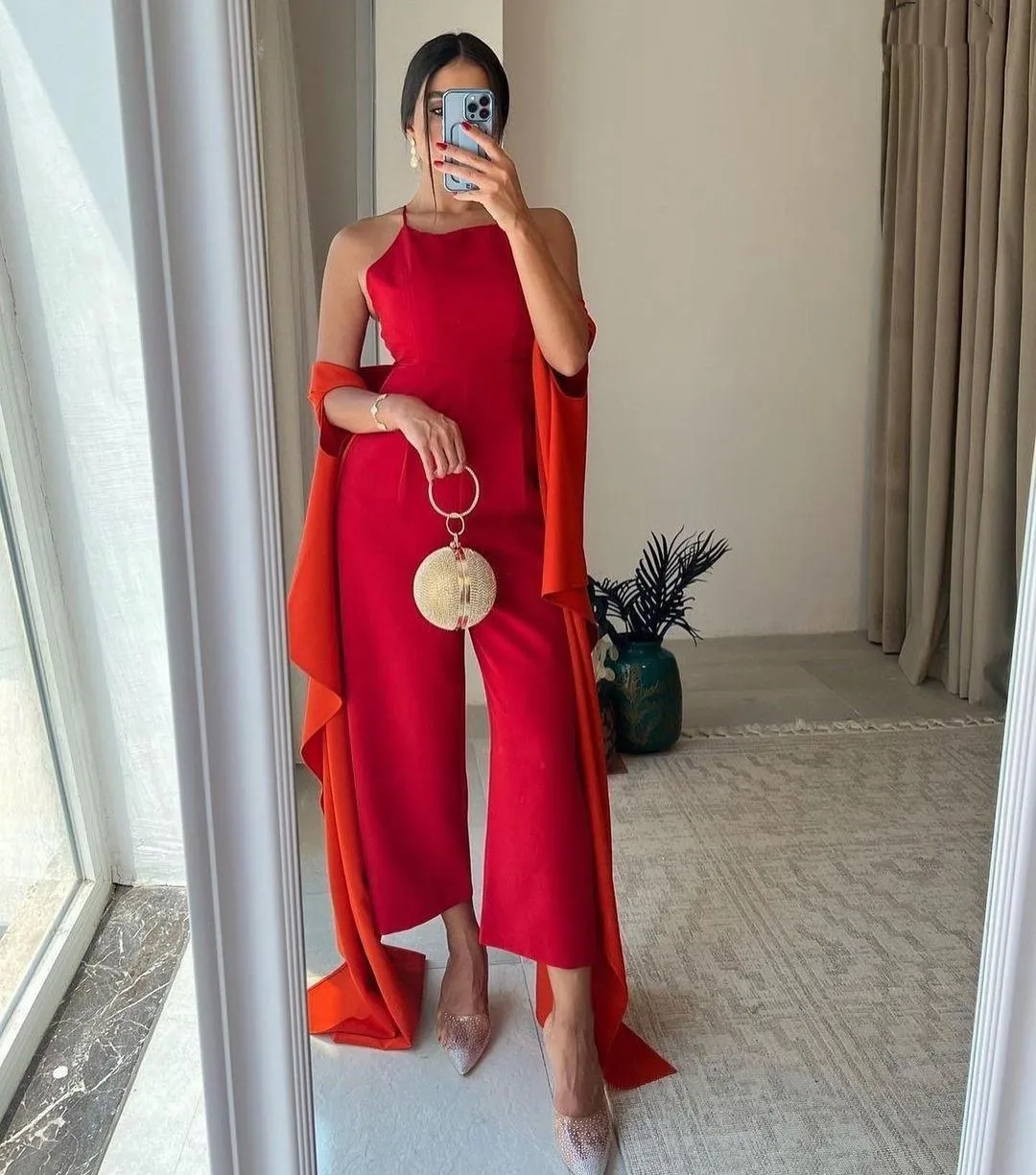 Sayulita Women Wear Red Jumpsuits for Prom Party Halter Neck Lace Up Sexy Backless Evening Dresses with Wraps Pant Suits Vestido
Sayulita Women Wear Red Jumpsuits for Prom Party Halter Neck Lace Up Sexy Backless Evening Dresses with Wraps Pant Suits Vestido