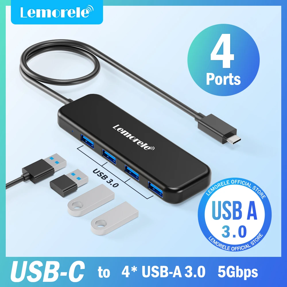 Концентратор USB 3,0 Lemorele 4 в 1, адаптер Type-C, 4 порта, быстрая передача данных для ноутбука, Windows, Mac
Концентратор USB 3,0 Lemorele 4 в 1, адаптер Type-C, 4 порта, быстрая передача данных для ноутбука, Windows, Mac