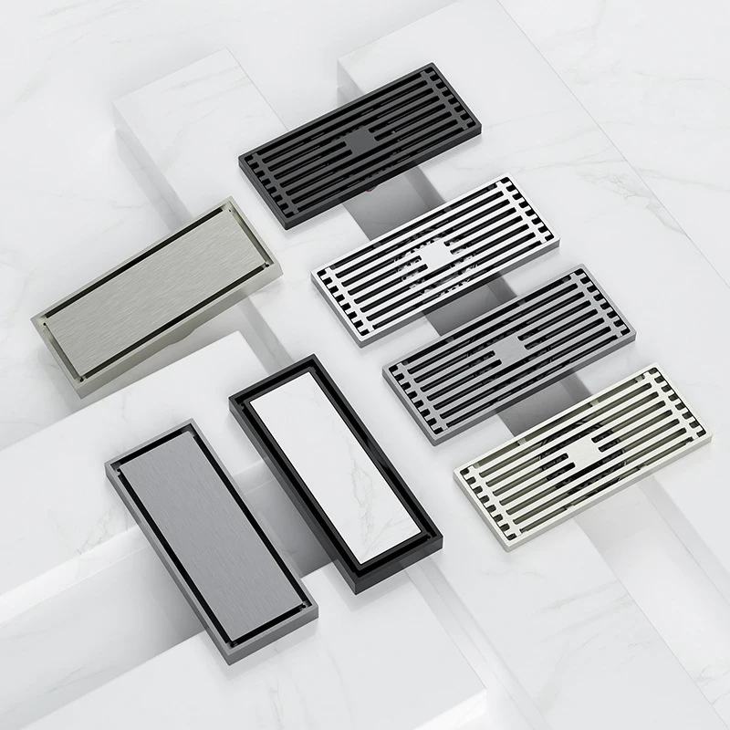 8*20 Black Floor Drain All Copper Insect Proof Invisible Straight Strip Drainage Hardware Bathroom Drains Shower Waste Grates
8*20 Black Floor Drain All Copper Insect Proof Invisible Straight Strip Drainage Hardware Bathroom Drains Shower Waste Grates