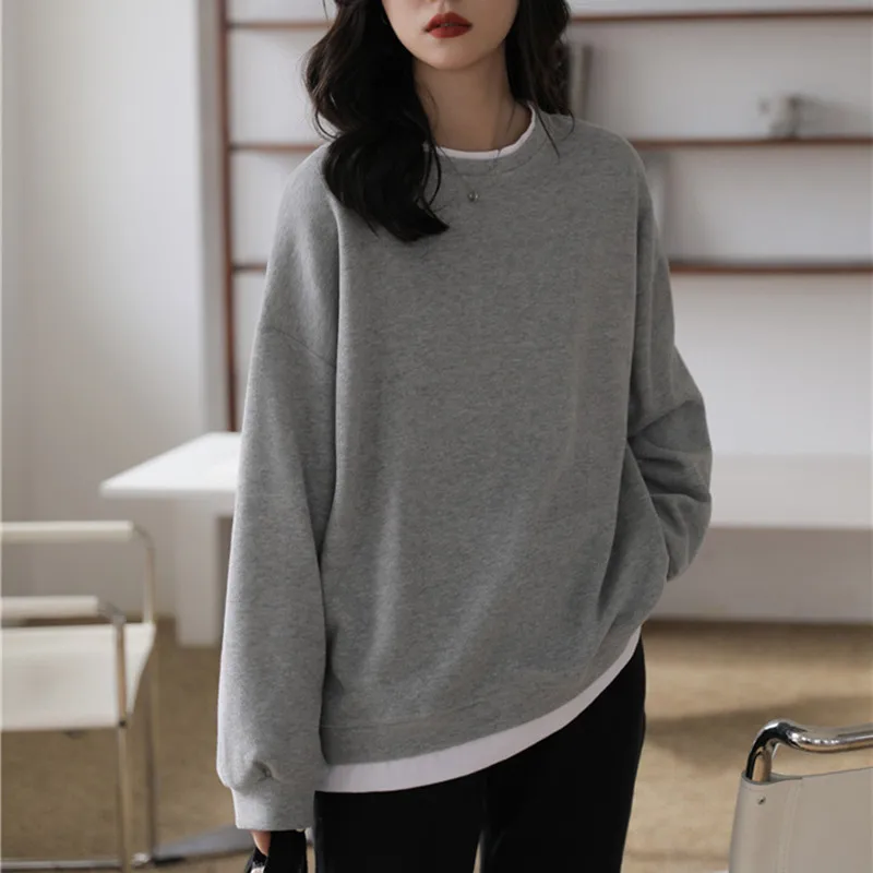 Yasuk Autumn Winter Fashion Women's Casual T-Shirts Pullover Loose Top Fake Two Piece Suit Sport Student Office Soft All Match
Yasuk Autumn Winter Fashion Women's Casual T-Shirts Pullover Loose Top Fake Two Piece Suit Sport Student Office Soft All Match