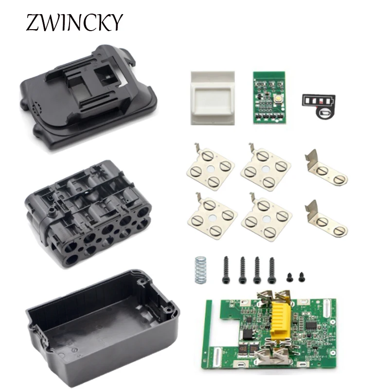 ZWINCKY New 18650 Battery Case for Makita 18V with PCB Circuit Board LED Indicator Power Tools BL1850 BL1830 Battery Case Kit
ZWINCKY New 18650 Battery Case for Makita 18V with PCB Circuit Board LED Indicator Power Tools BL1850 BL1830 Battery Case Kit