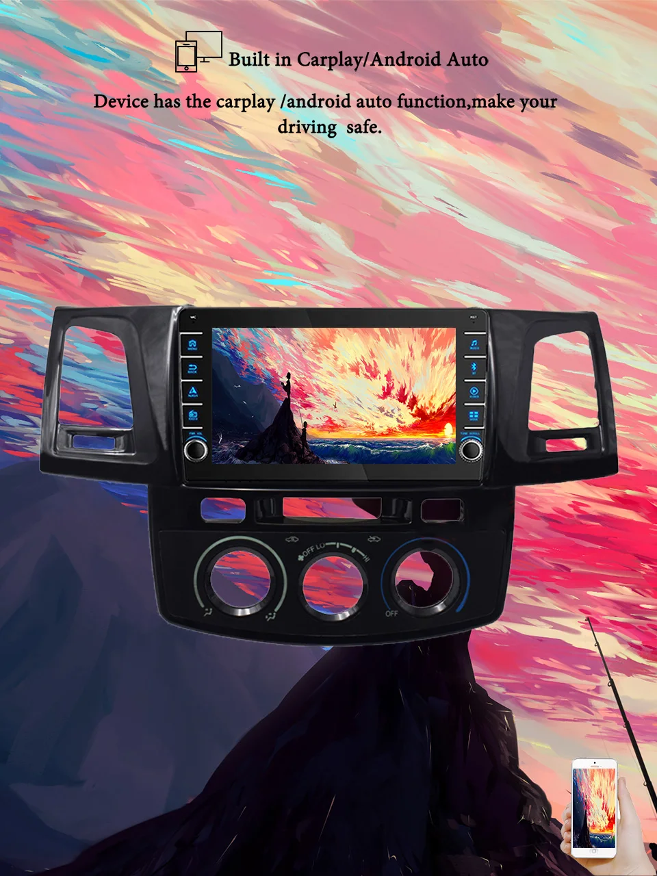 8G + 128G Android13 для Toyota Fortuner Hilux 2005 - 2014 Автомагнитола Аудио мультимедийный стерео ПК