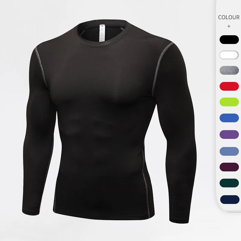 European and American Hot Workout Clothes Men's Sports Quick-Drying Long-Sleeved Running Stretch Tights Marathon Sportswear
European and American Hot Workout Clothes Men's Sports Quick-Drying Long-Sleeved Running Stretch Tights Marathon Sportswear