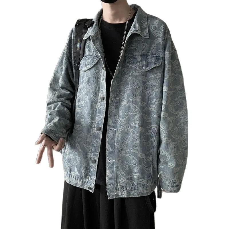 Spring Autumn 2022 Male Handsome Casual Streetwear Cashew Flower Korean Loose Top Casual Teenager Clothes Hip Hop Denim Jacket
Spring Autumn 2022 Male Handsome Casual Streetwear Cashew Flower Korean Loose Top Casual Teenager Clothes Hip Hop Denim Jacket