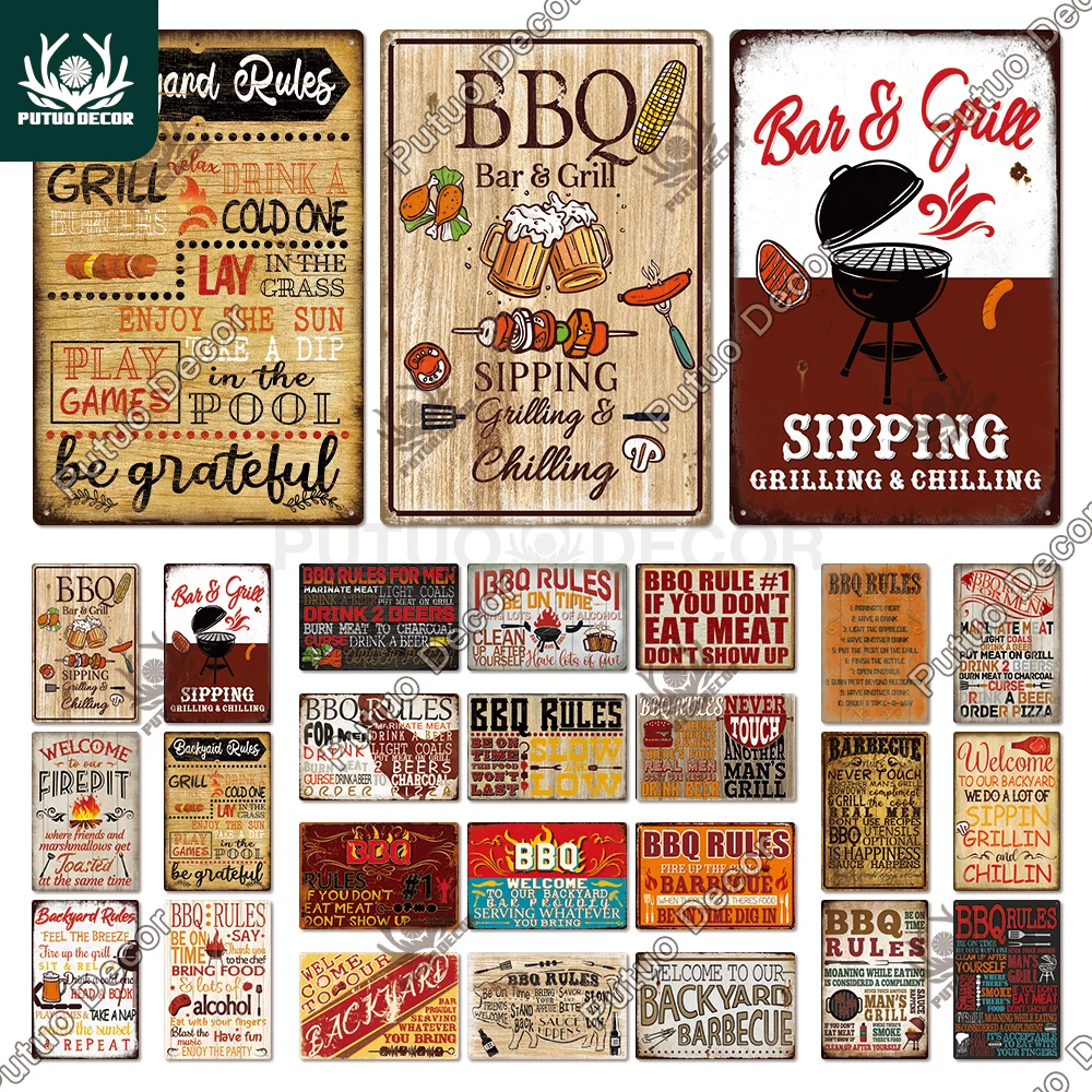 Putuo Decor BBQ Metal Sign Tin Plaque Vintage Metal Signs Iron Painting for Barbecue Bar Pub Kitchen Party Zone Wall Decor
Putuo Decor BBQ Metal Sign Tin Plaque Vintage Metal Signs Iron Painting for Barbecue Bar Pub Kitchen Party Zone Wall Decor