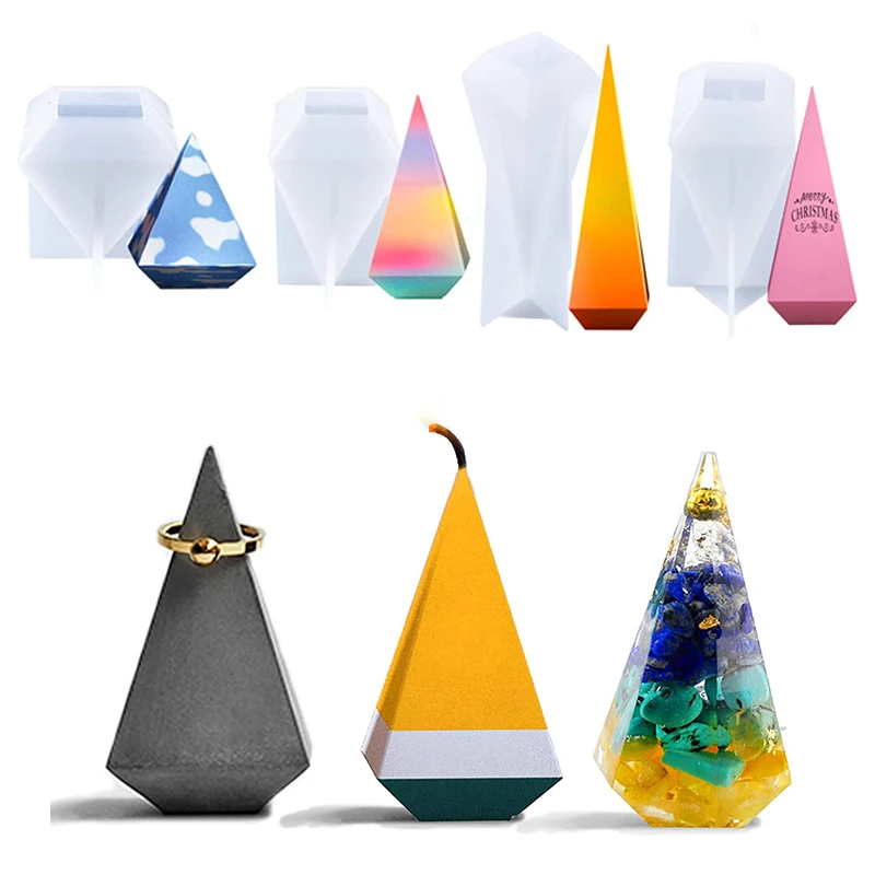 4 Styles Pyramid Square Cone Shaped Silicone Resin Mold DIY Cone Crystal Candle Table Epoxy Casting molds For Home Decoration
4 Styles Pyramid Square Cone Shaped Silicone Resin Mold DIY Cone Crystal Candle Table Epoxy Casting molds For Home Decoration