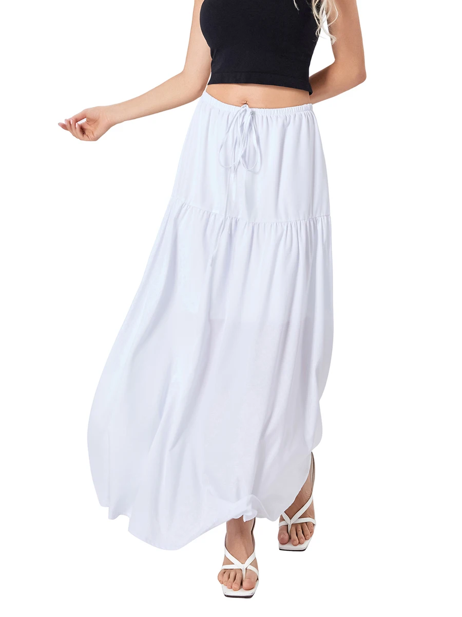 Women Loose A-Line Skirt Solid Color Casual Summer Elastic Drawstring Skirt for Beaches Club Streetwear
Women Loose A-Line Skirt Solid Color Casual Summer Elastic Drawstring Skirt for Beaches Club Streetwear