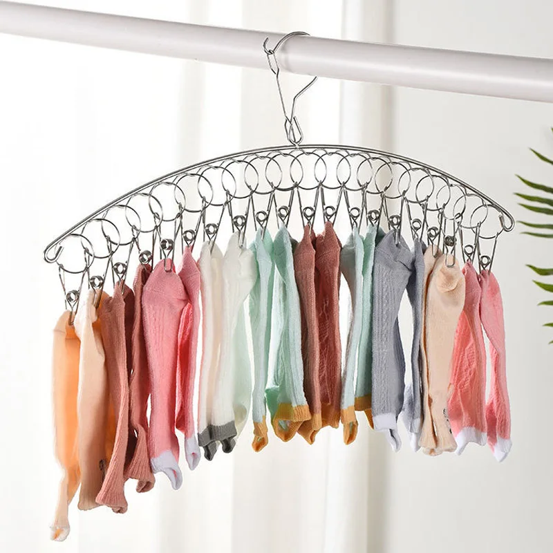 Clothes Drying Hanger Windproof Clothing Rack 20 Clips Stainless Steel Sock Laundry Airer Hanger Underwear Socks Holder
Clothes Drying Hanger Windproof Clothing Rack 20 Clips Stainless Steel Sock Laundry Airer Hanger Underwear Socks Holder