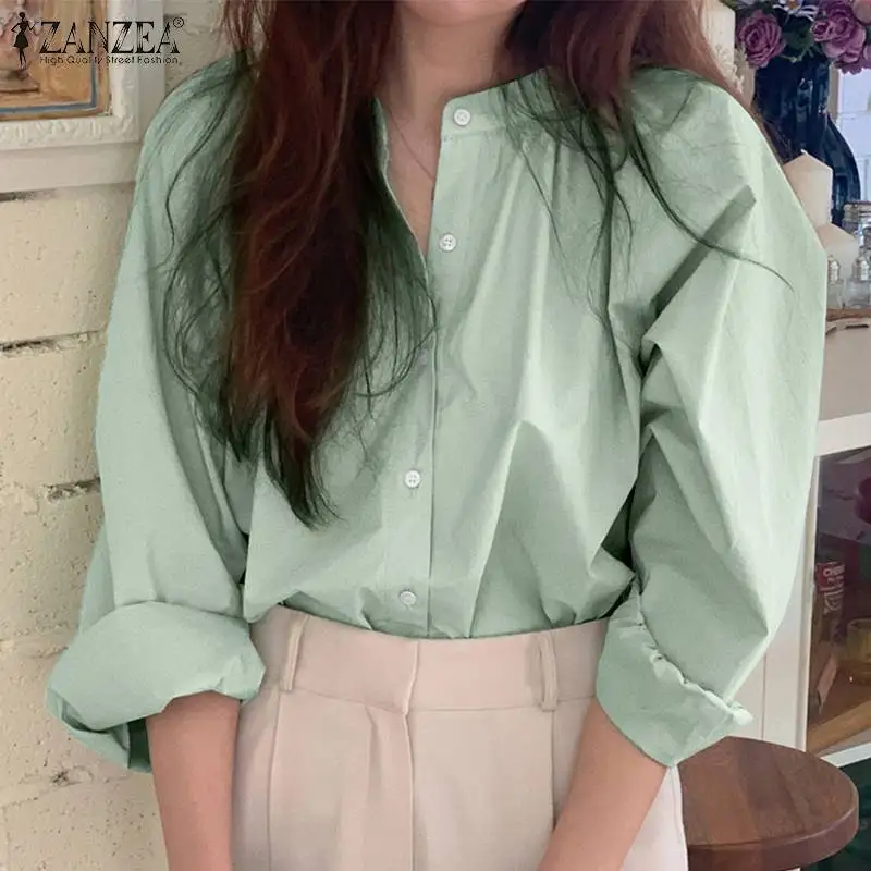 Women Casual Long Sleeve Cotton Chemise 2022 Spring Solid Blouse ZANZEA Vintage Baggy Button Down Shirt Office Work Tunic Tops
Women Casual Long Sleeve Cotton Chemise 2022 Spring Solid Blouse ZANZEA Vintage Baggy Button Down Shirt Office Work Tunic Tops