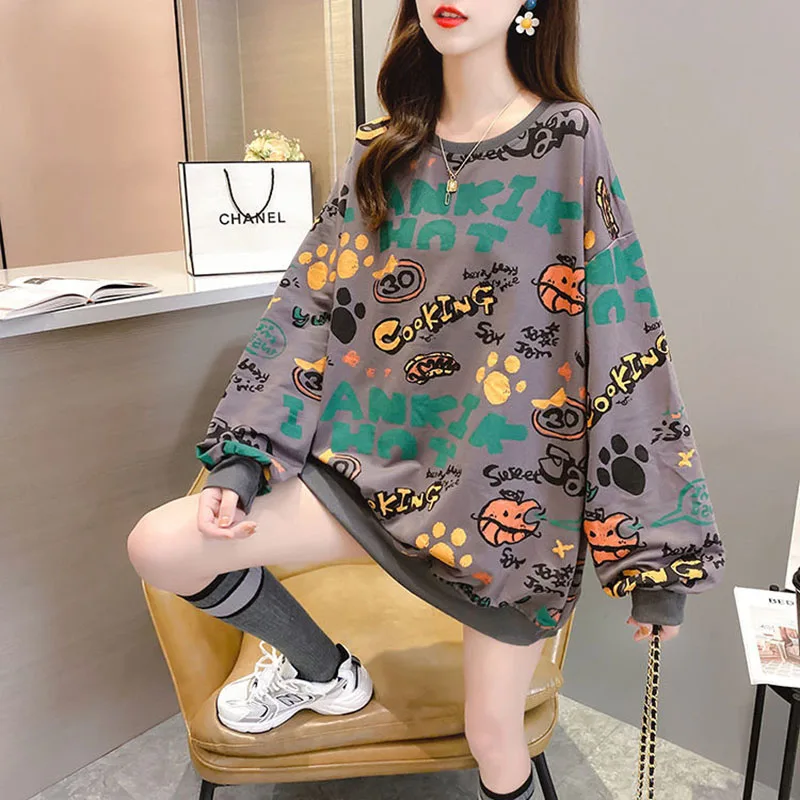 Spring Autumn Women Clothes Harajuku Sweatshirt Korean Casual Graffiti Print Cartoon Pullover Female Wild Hoody New Ropa Mujer
Spring Autumn Women Clothes Harajuku Sweatshirt Korean Casual Graffiti Print Cartoon Pullover Female Wild Hoody New Ropa Mujer