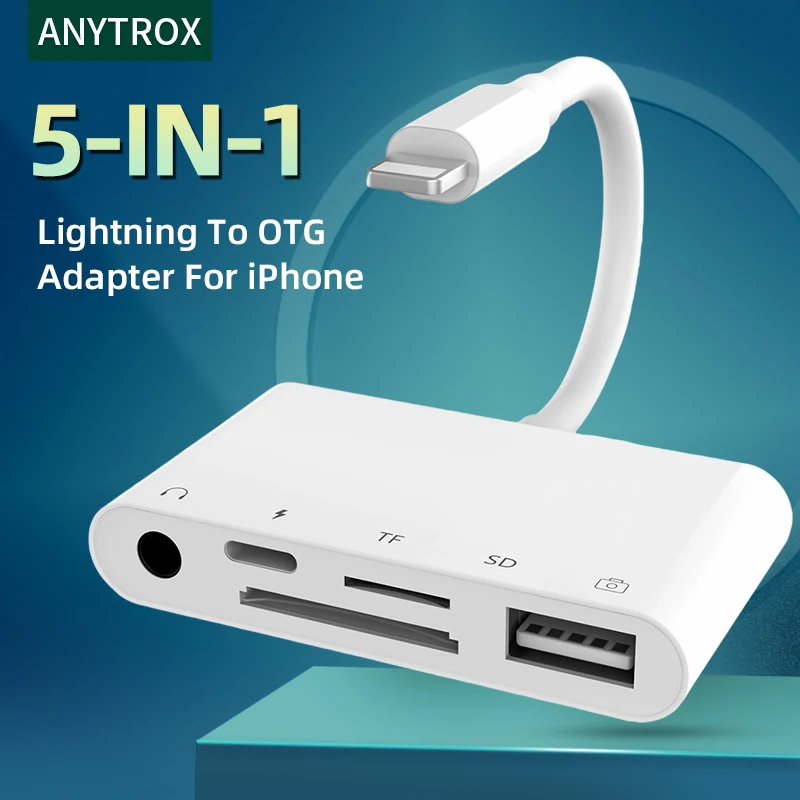 Адаптер Lightning/USB 3 для камеры iPhone iPad к OTG кардридеру AUX аудио наушникам кабель с