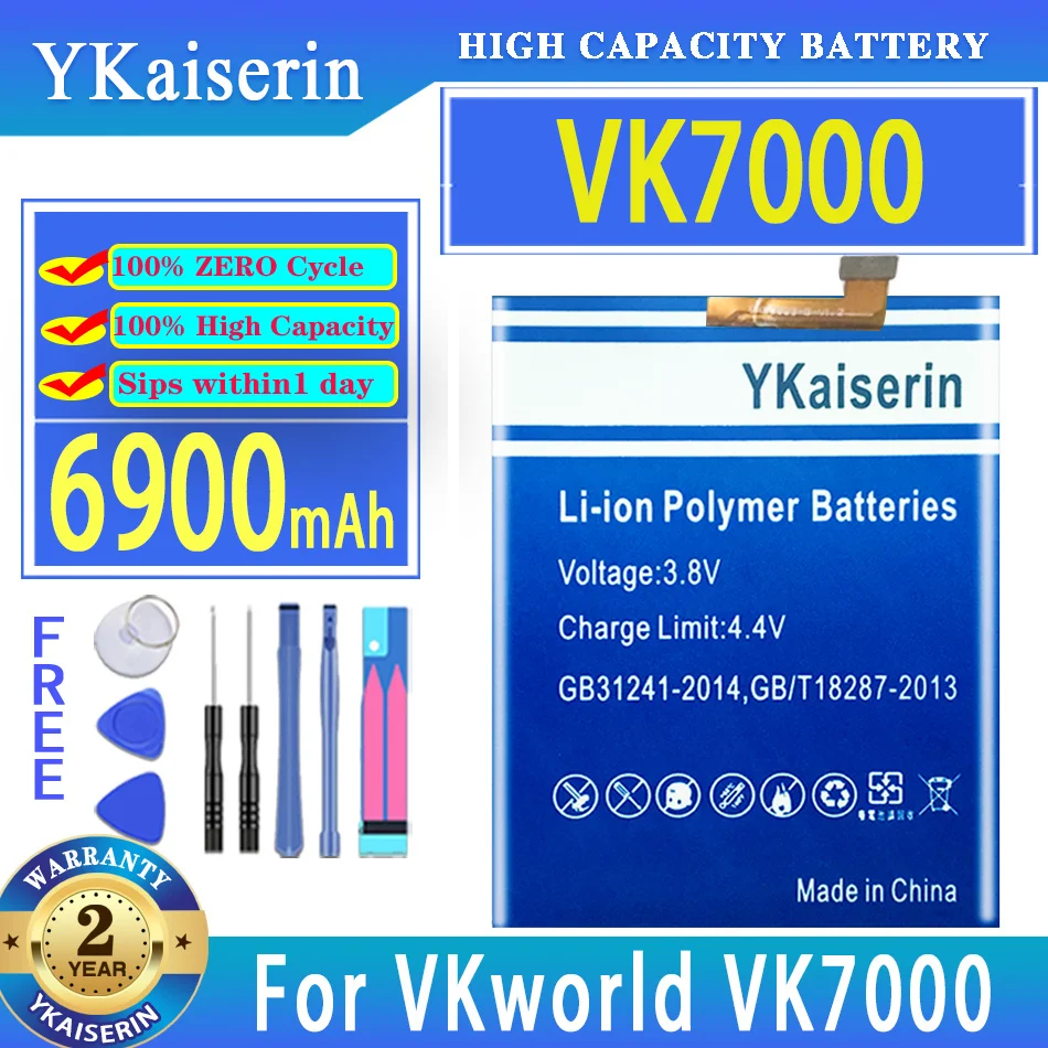 YKaiserin for VKworld VK 7000 Battery 6900mah for VKworld VK7000 4G LTE IP68 Batteries + Free Tools
YKaiserin for VKworld VK 7000 Battery 6900mah for VKworld VK7000 4G LTE IP68 Batteries + Free Tools