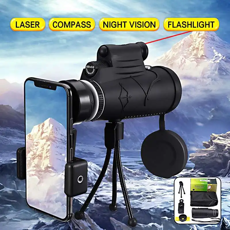 Powerful Monocular Telescope 40x60 HD Spotting Scope Super Zoom Monocular Optical Sight For Camping Fishing
Powerful Monocular Telescope 40x60 HD Spotting Scope Super Zoom Monocular Optical Sight For Camping Fishing