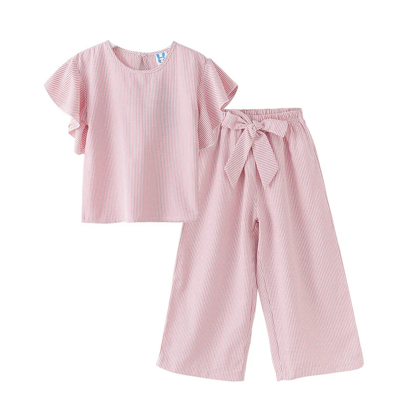Girls' Suit 2022 Children Striped Dress Two-piece Set Baby Kids Set Fashion Girls Shirt and Loose Pant Bow Kids Clothes A191
Girls' Suit 2022 Children Striped Dress Two-piece Set Baby Kids Set Fashion Girls Shirt and Loose Pant Bow Kids Clothes A191