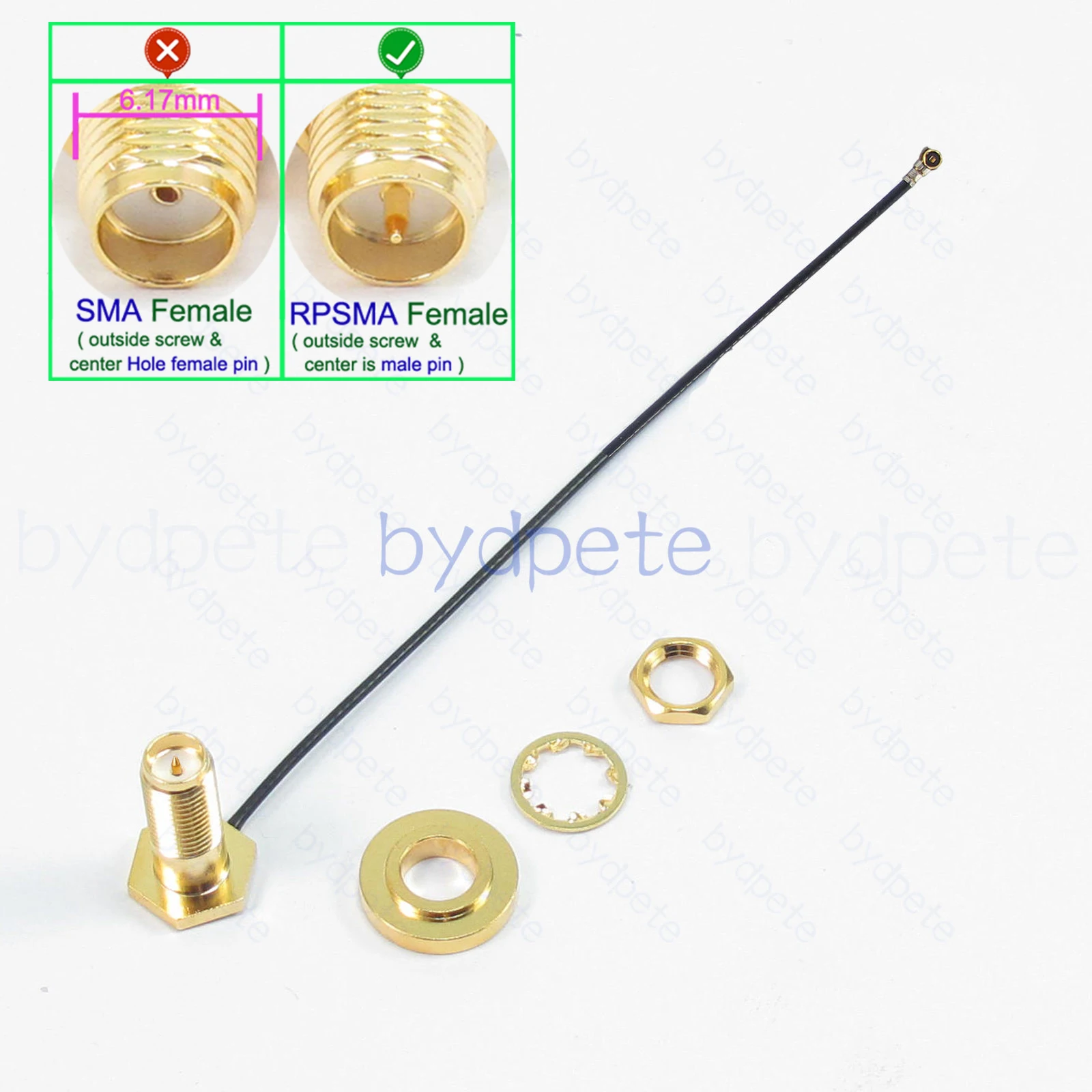 IPX4 IPEX4 MHF4 к RP-SMA Женский угол Righrt по индивидуальному заказу (штекерный штифт)