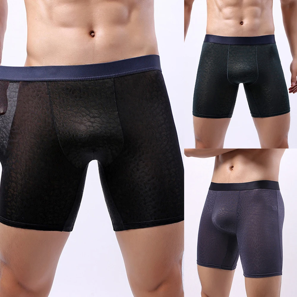 Men Ice Silk Boxer Briefs Long Leg Lingerie Mens Breathable Ultra Soft Thin Underwear Swimwear Transparent Shorts Panties
Men Ice Silk Boxer Briefs Long Leg Lingerie Mens Breathable Ultra Soft Thin Underwear Swimwear Transparent Shorts Panties