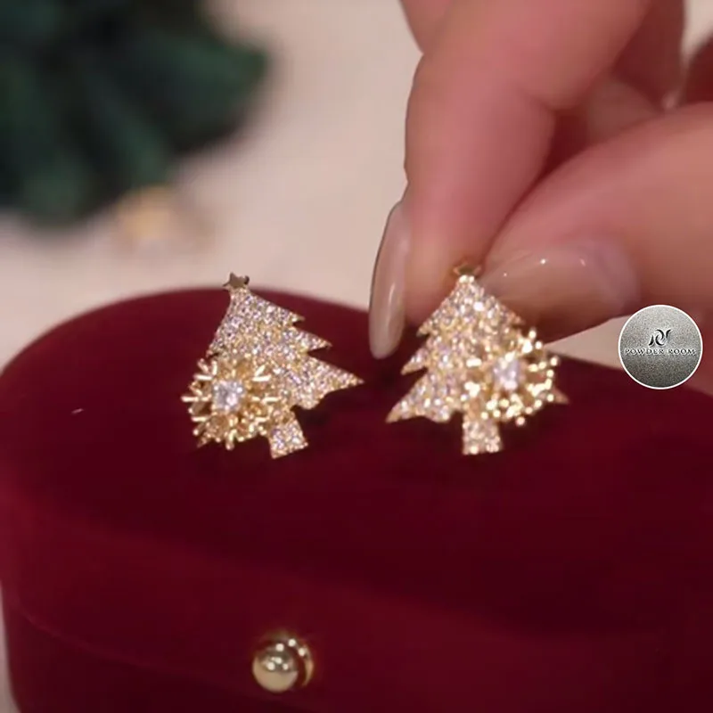 Korean Crystal Snowflake Tree Earrings for Women Zircon Christmas Tree Stud Earrings Delicate Ear Piercing Christmas Jewelry
Korean Crystal Snowflake Tree Earrings for Women Zircon Christmas Tree Stud Earrings Delicate Ear Piercing Christmas Jewelry