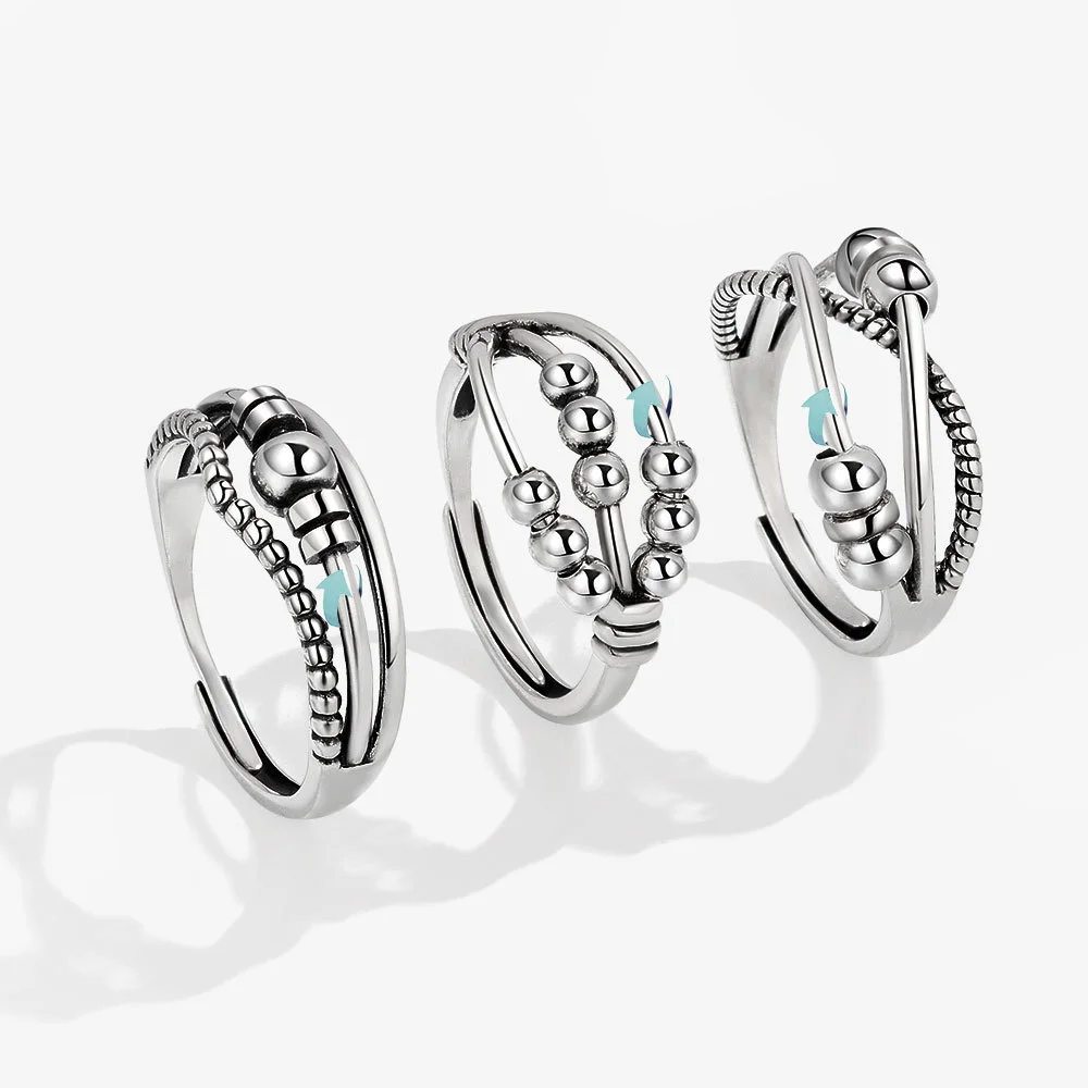 Anxiety Rings Spinner Rotating Rings Freely Anti Stress Fidget Adjustable Ring Toy For Men Women Silver Color Copper Jewelry
Anxiety Rings Spinner Rotating Rings Freely Anti Stress Fidget Adjustable Ring Toy For Men Women Silver Color Copper Jewelry