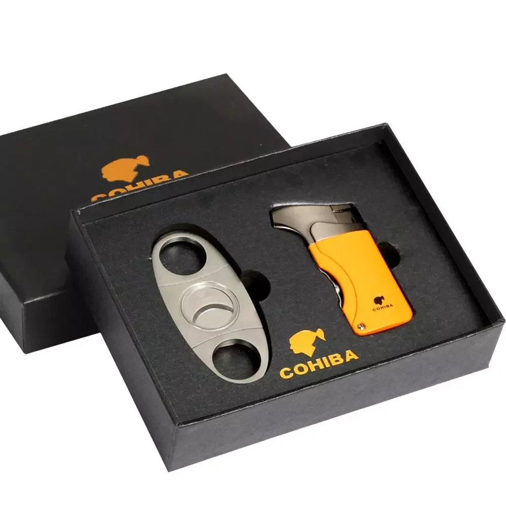 COHIBA Cigar Lighter Cutter Accessories Set Gas Torch Lighters W/ Punch Sharp Cigar Cutter Guillotine Set with Gift Box
COHIBA Cigar Lighter Cutter Accessories Set Gas Torch Lighters W/ Punch Sharp Cigar Cutter Guillotine Set with Gift Box