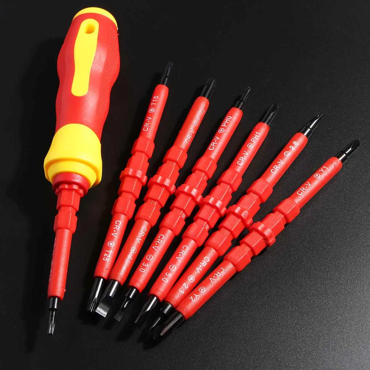 7PCS Screwdrivers Hand Tools Set of Insulated Household Electrical Screwdriver Tool Magnetic Tip 500V Screwdriver Tools Set
7PCS Screwdrivers Hand Tools Set of Insulated Household Electrical Screwdriver Tool Magnetic Tip 500V Screwdriver Tools Set