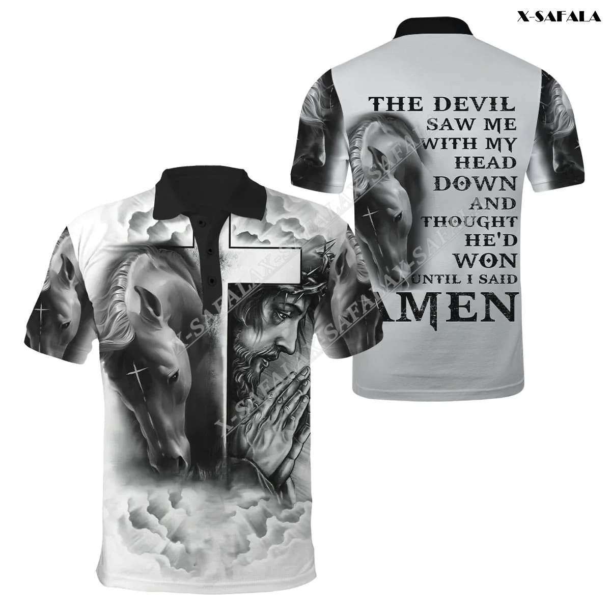 

Animal Horse Custom 3D Printed No pilling Jesus Polo Shirt Men Collar Short Sleeve StreetWear Summer Clothing Top-2