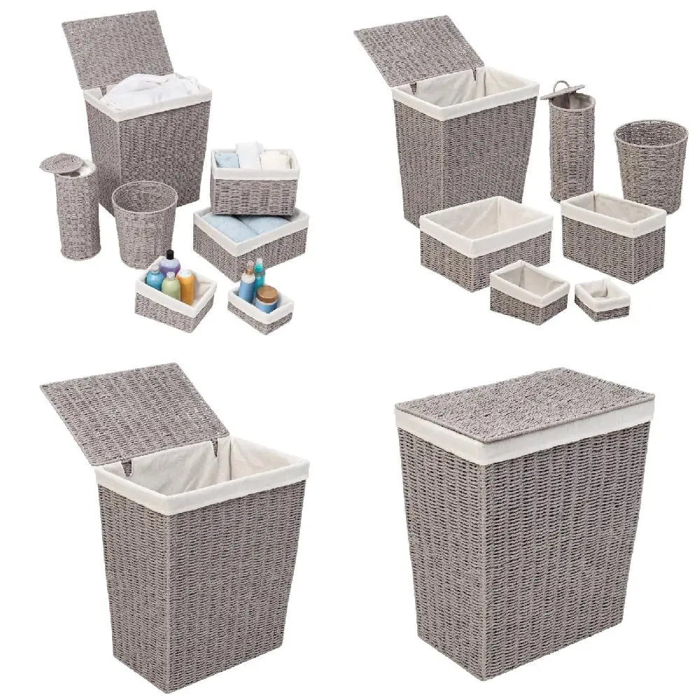 Cool Neater and Easier 7-Piece Gray Woven Paper Rope Twisted Bathroom Storage Basket Set, Making Your Life More Convenient!
Cool Neater and Easier 7-Piece Gray Woven Paper Rope Twisted Bathroom Storage Basket Set, Making Your Life More Convenient!