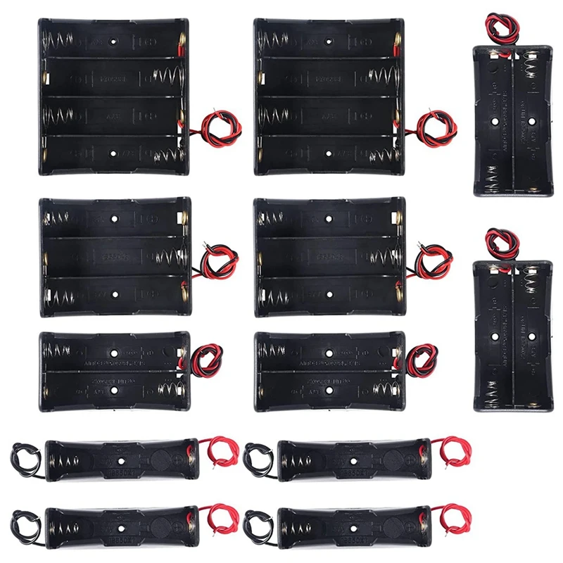 12PCS 18650 Battery Holder Bundle with Wire Battery Holder Case 3.7V, 1/2/3/4 x 3.7V Series DIY Battery Storage Boxes
12PCS 18650 Battery Holder Bundle with Wire Battery Holder Case 3.7V, 1/2/3/4 x 3.7V Series DIY Battery Storage Boxes