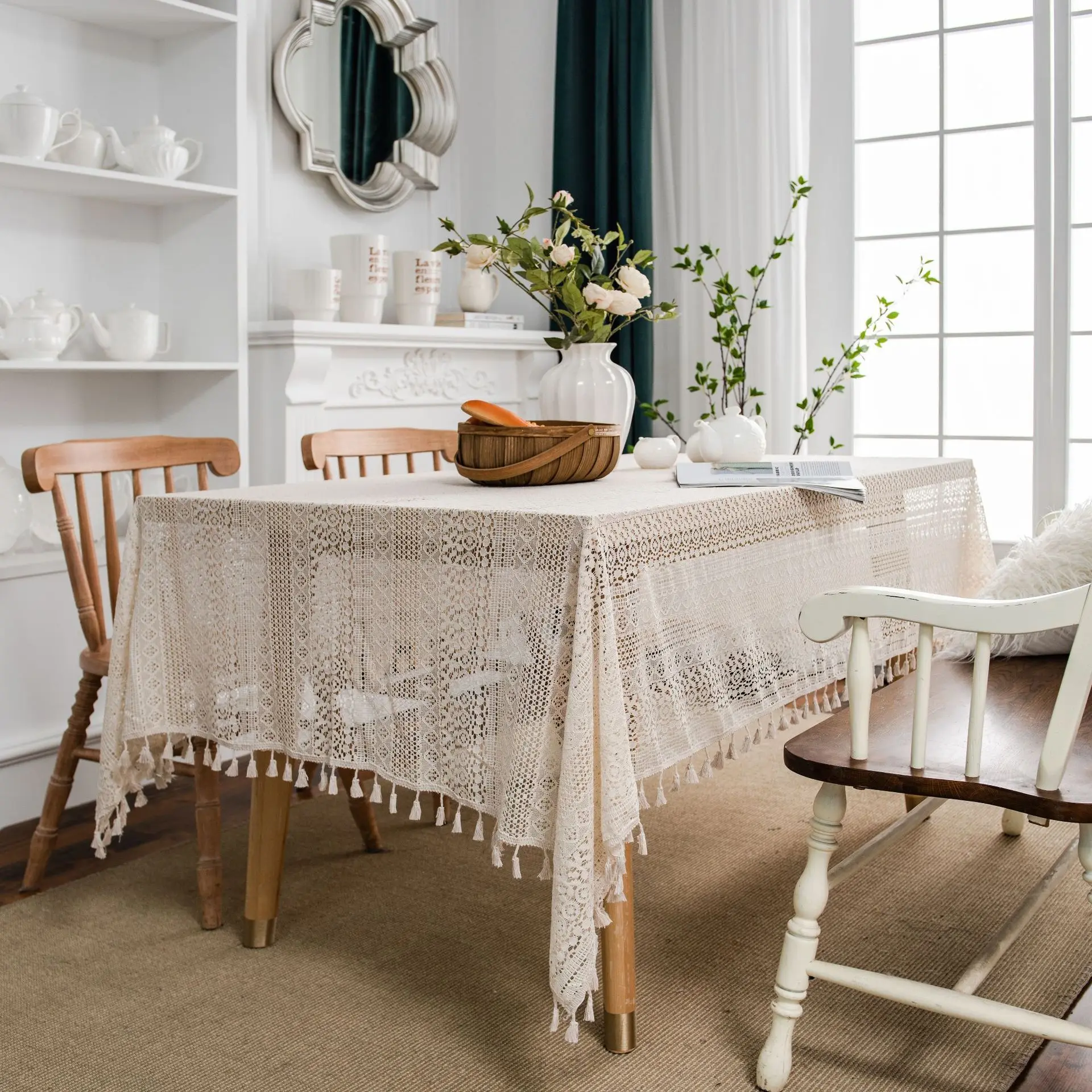 French Romantic Rural Crochet Table Cloth Rose Hollow Table Cloth Rectangular Wedding Birthday Party Decorative Table Cover
French Romantic Rural Crochet Table Cloth Rose Hollow Table Cloth Rectangular Wedding Birthday Party Decorative Table Cover