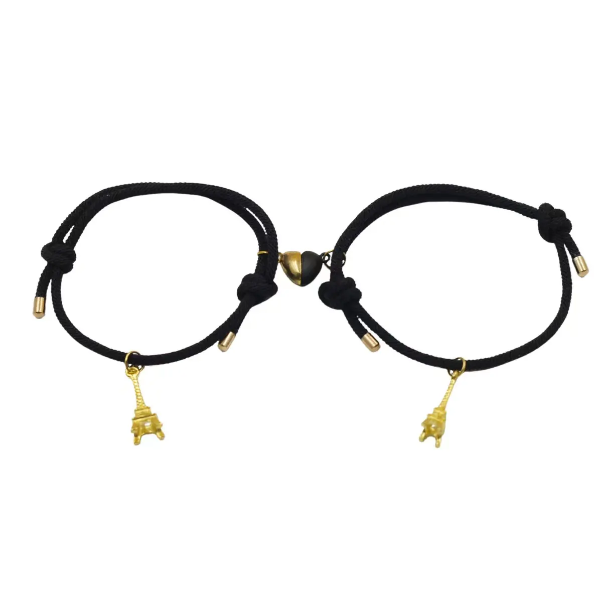 Bracelets Adjustable Rope Heart Magnetic Clasps Eiffel Tower Gold Plated Pendants Fashion Jewelry
Bracelets Adjustable Rope Heart Magnetic Clasps Eiffel Tower Gold Plated Pendants Fashion Jewelry