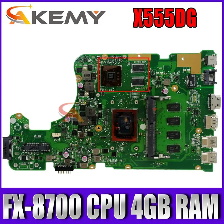 Akemy For Asus X555YI X555D A555D X555Y X555DG notebook mainboard with FX-8700 CPU 4GB RAM X555DG laptop motherboard tested OK
Akemy For Asus X555YI X555D A555D X555Y X555DG notebook mainboard with FX-8700 CPU 4GB RAM X555DG laptop motherboard tested OK