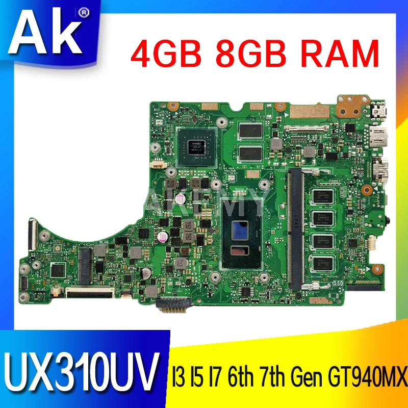 Материнская плата UX310UV для ноутбука ASUS ZenBook UX310UQ UX310UQK UX310U, оригинальная материнская плата GT940MX I3 I5 I7 6-го 7-го поколения, 4 ГБ 8 ГБ ОЗУ
Материнская плата UX310UV для ноутбука ASUS ZenBook UX310UQ UX310UQK UX310U, оригинальная материнская плата GT940MX I3 I5 I7 6-го 7-го поколения, 4 ГБ 8 ГБ ОЗУ