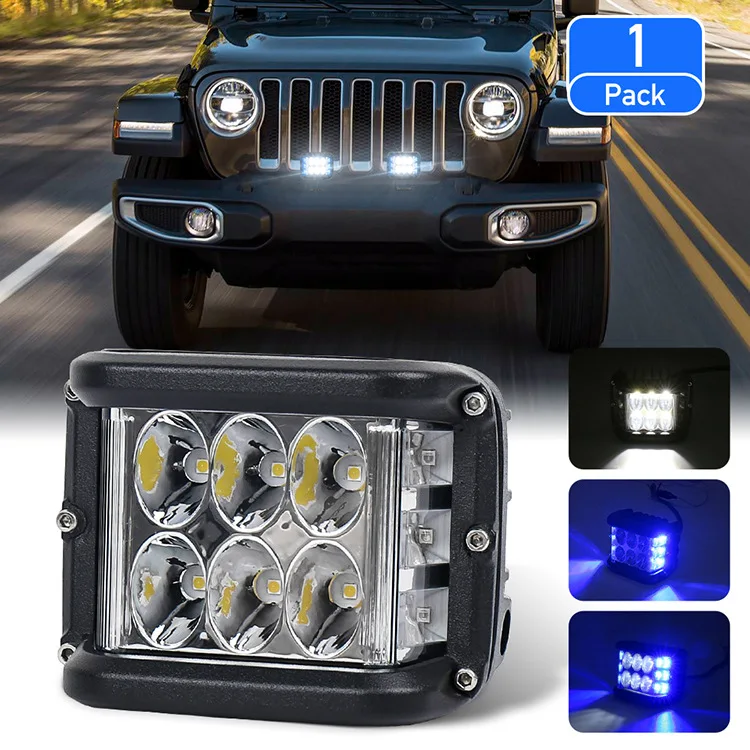 

2pcs LED Work Light Pod Combo Beam Driving Lamp Strobe Lamp Side Shooter Pods White Amber Combo For ATV SUV TRUCK 60W 12V