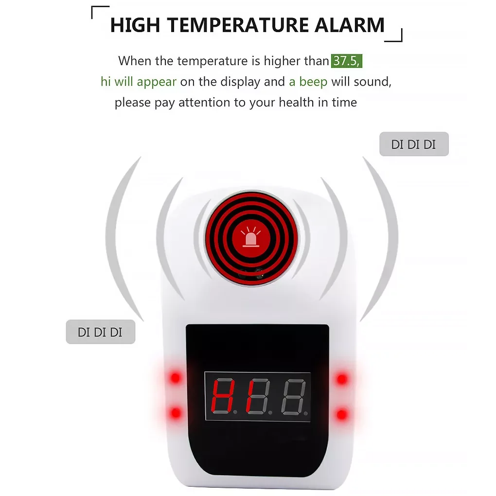 Wall Mounted Automatic High Temperature Alarm Infrared Thermometer Digital Office Meter Station Entrance LCD Thermometer
Wall Mounted Automatic High Temperature Alarm Infrared Thermometer Digital Office Meter Station Entrance LCD Thermometer