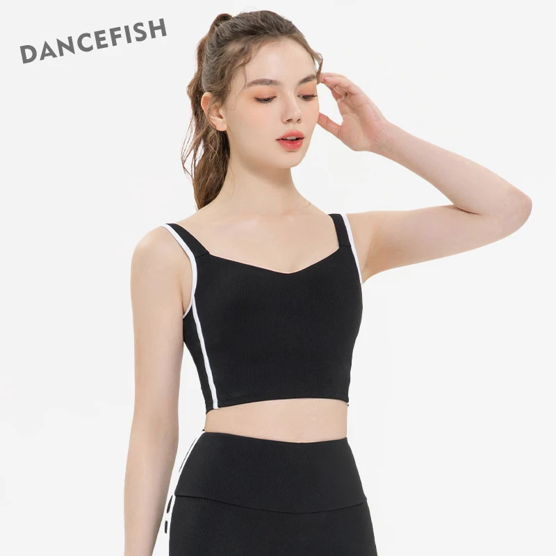 DANCEFISH Women Sportwear Soft Rib Fabric Binding Design Nylon Comfortable Crop Top Yoga Vest Bras
DANCEFISH Women Sportwear Soft Rib Fabric Binding Design Nylon Comfortable Crop Top Yoga Vest Bras