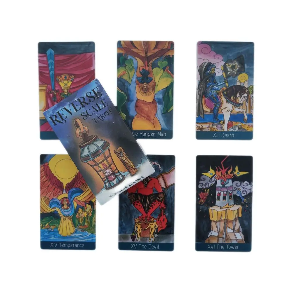 New 12x7cm Reeverse Scale Tarot 78-Card Deck in English With Guidebook For Family Friends Holiday Fun Gift Puzzle Board Game
New 12x7cm Reeverse Scale Tarot 78-Card Deck in English With Guidebook For Family Friends Holiday Fun Gift Puzzle Board Game