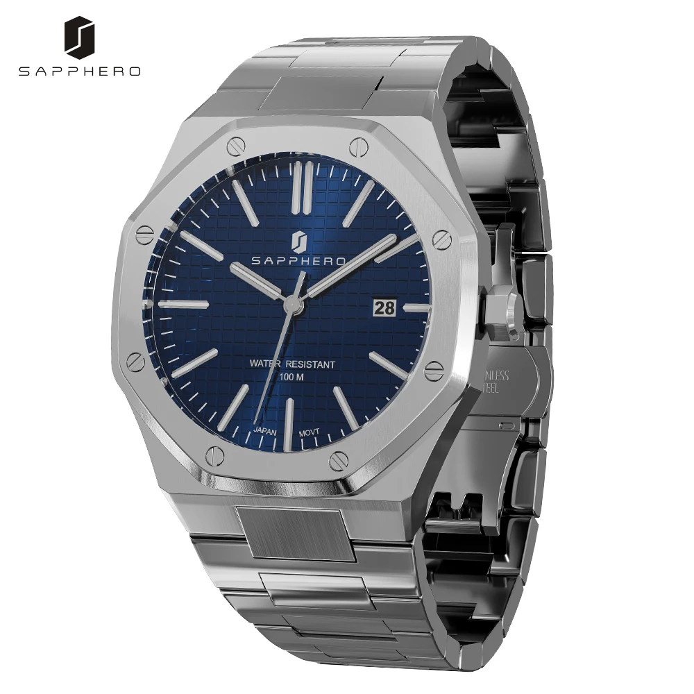 SAPPHERO New Luxury Watch for Men Octagon Design 100M Waterproof Mens Watches Business Date Luminous Quartz Clock
SAPPHERO New Luxury Watch for Men Octagon Design 100M Waterproof Mens Watches Business Date Luminous Quartz Clock