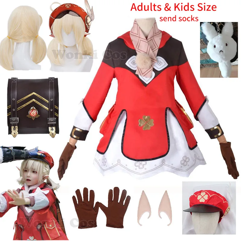 Game Genshin Impact Klee Cosplay Wig with Hat Full Set Cute Loli Dress Genshin Klee Backpack Bag for Kids Cosplay
Game Genshin Impact Klee Cosplay Wig with Hat Full Set Cute Loli Dress Genshin Klee Backpack Bag for Kids Cosplay