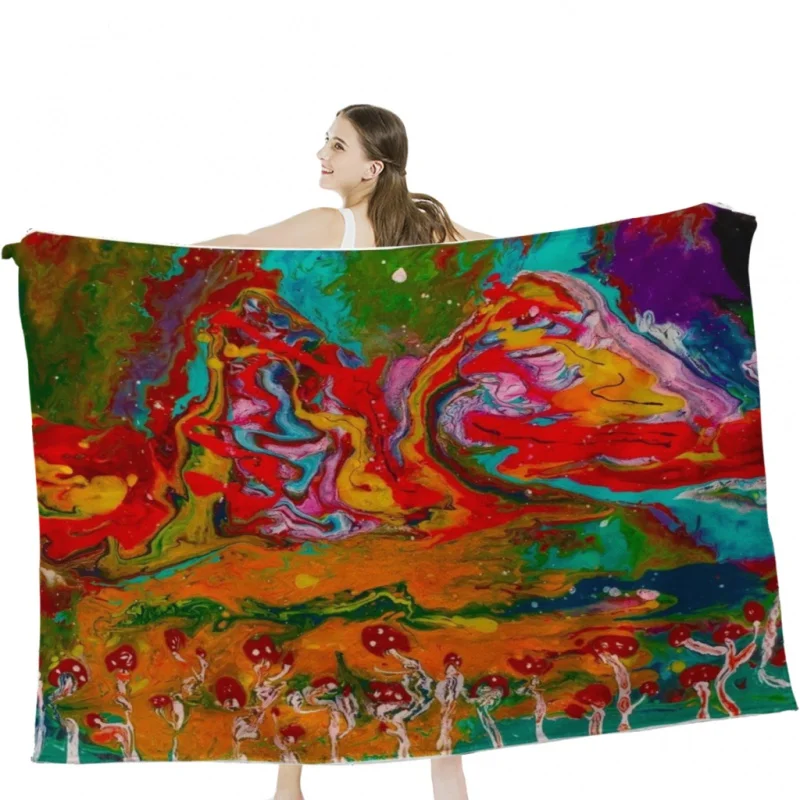 Psychedelic Mushroom Landscape Soft Velvet Blanket Lightweight Bed Blanket Home Decor Fleece Blanket
Psychedelic Mushroom Landscape Soft Velvet Blanket Lightweight Bed Blanket Home Decor Fleece Blanket