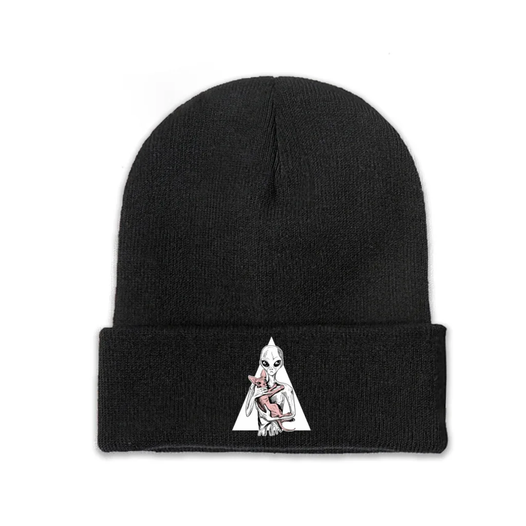 Alien with Sphynx Cat Knitted Hat Beanie Autumn Winter Hats Warm Unisex Casual Caps for Men Women
Alien with Sphynx Cat Knitted Hat Beanie Autumn Winter Hats Warm Unisex Casual Caps for Men Women