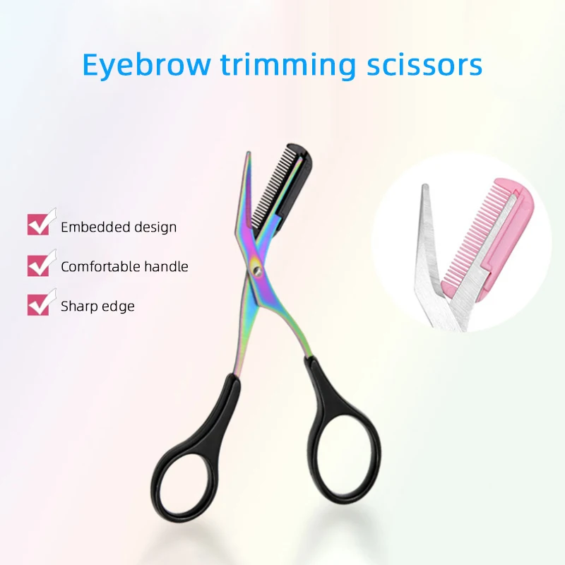 Eyebrow Trimmer Scissors with Comb Stainless Steel Eyebrow Razor Eyelash Hair Scissors Makeup Tools Beauty Scissors Products
Eyebrow Trimmer Scissors with Comb Stainless Steel Eyebrow Razor Eyelash Hair Scissors Makeup Tools Beauty Scissors Products