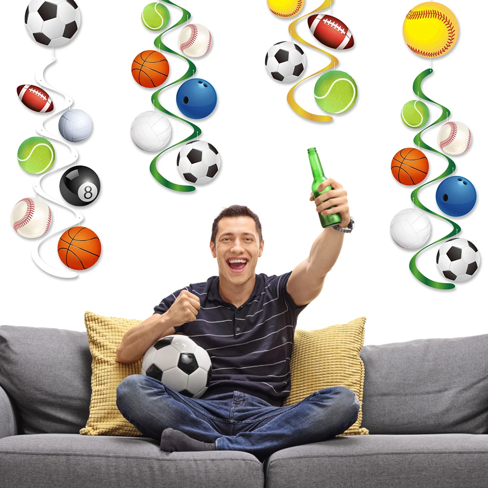 

21pcs/set Sports Basketball Football Rugby BIRTHDAY Party DIY Wall Hanging Wing Swirls Backdrops Decors Baby Shower Party Favors