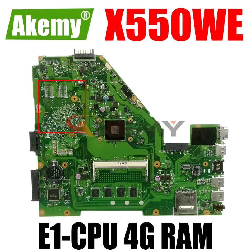 AKEMY X550WAK Laptop Motherboard For ASUS X550WAK X550WA X550WE X550W Original Mainboard 4G RAM E1-CPU
AKEMY X550WAK Laptop Motherboard For ASUS X550WAK X550WA X550WE X550W Original Mainboard 4G RAM E1-CPU