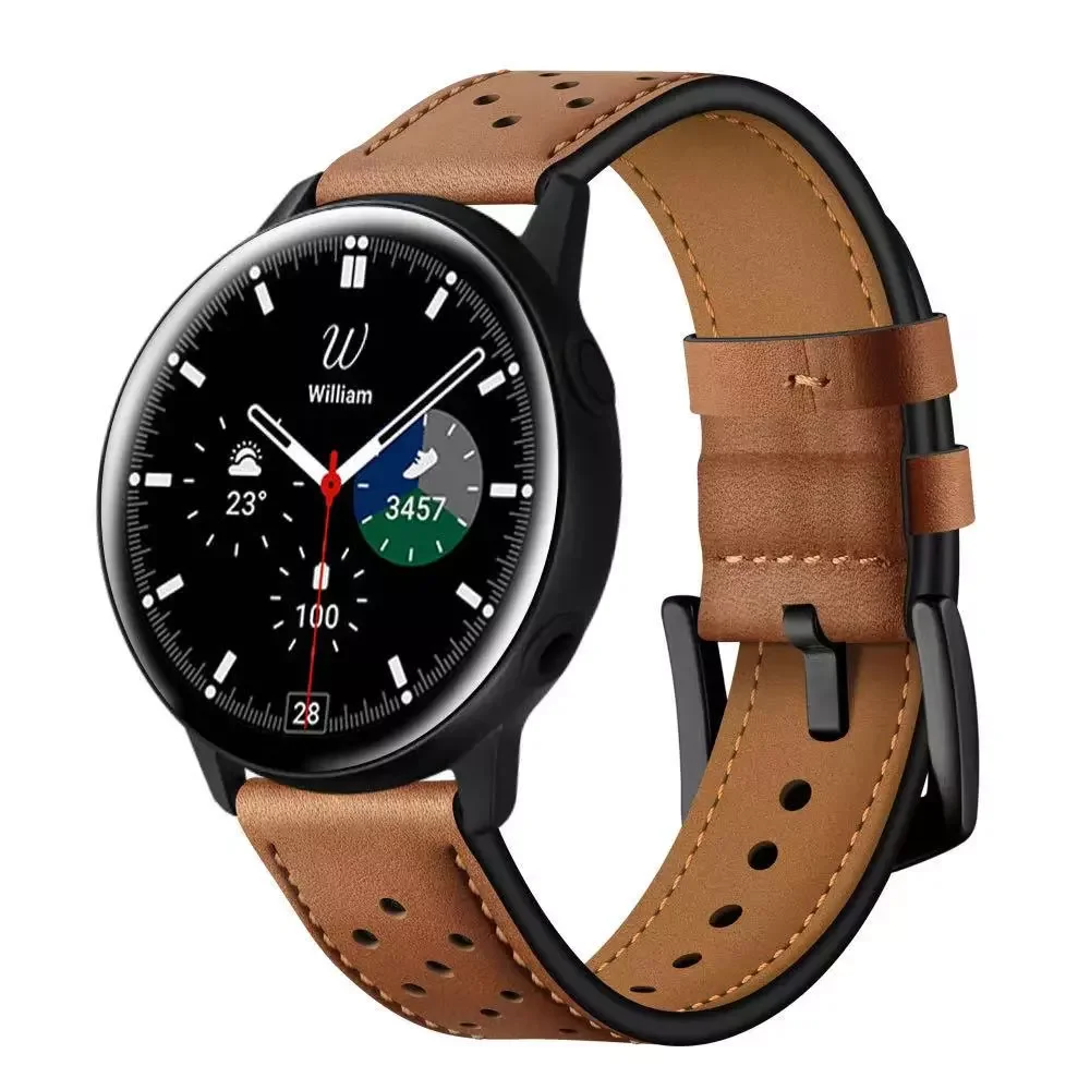 20mm Leather Strap For Samsung Galaxy Watch 4 Classic 46mm 42mm watch breathable bracelet strap for Galaxy watch 4 40mm 44mm
20mm Leather Strap For Samsung Galaxy Watch 4 Classic 46mm 42mm watch breathable bracelet strap for Galaxy watch 4 40mm 44mm